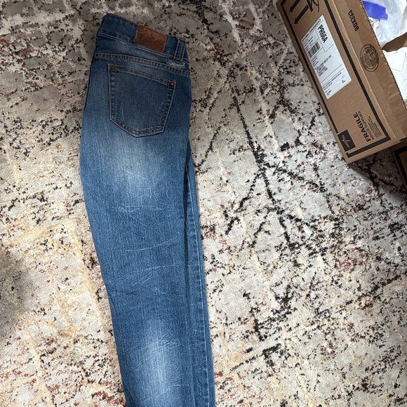 Paris Blues Blue Skinny Jeans with Distressed Accents - Picture 3 of 6